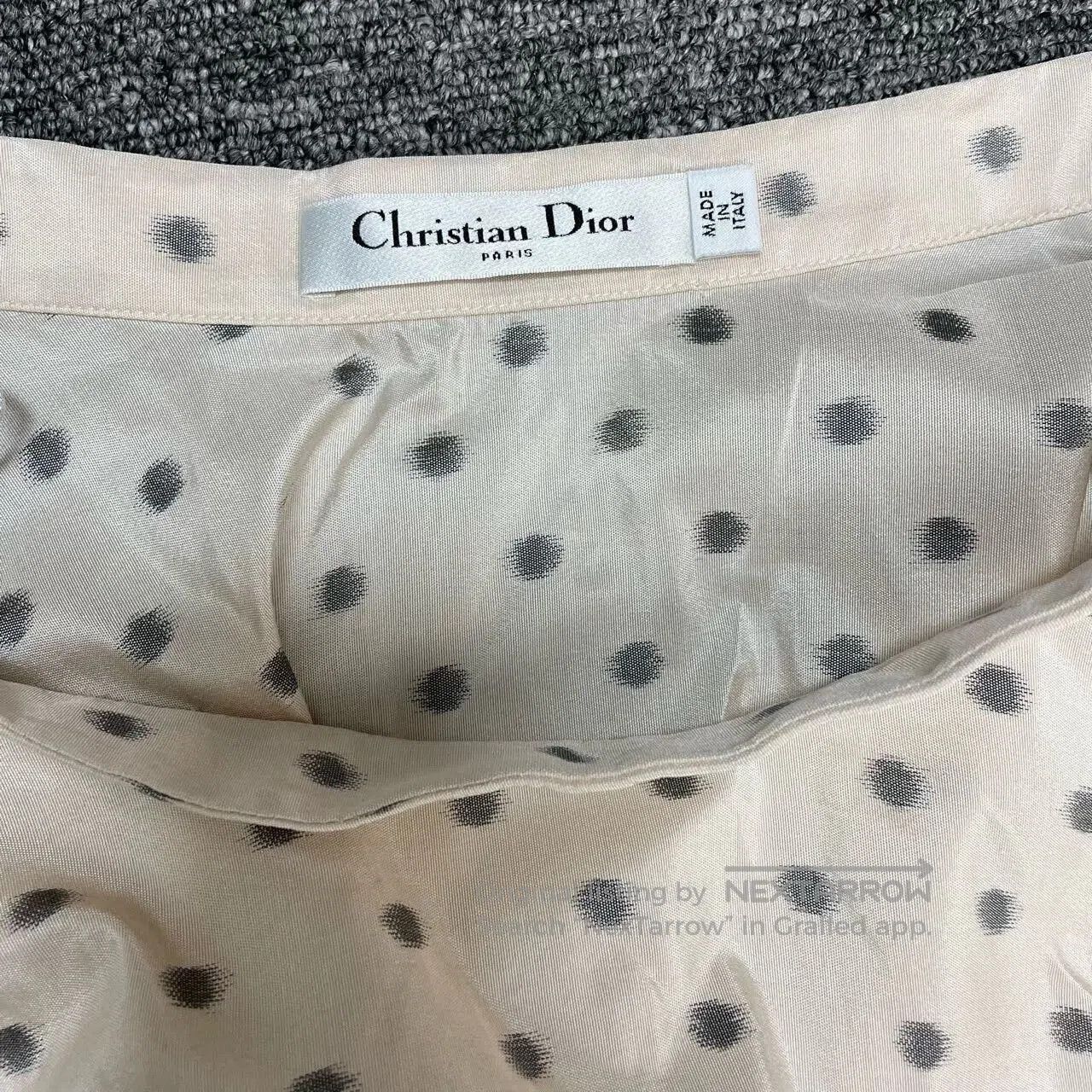 Dior Dior Beige Polka Dot Pleated Skirt. Size 37" - 6 Thumbnail