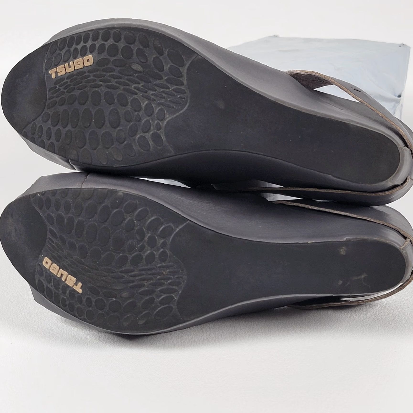 Vintage Tsubo Sandal Wedge Slide Black Size 7.5 US / 38.5 EU Womens Walking Casual Leather 1" Platform Size US 8 / IT 38 - 6 Thumbnail