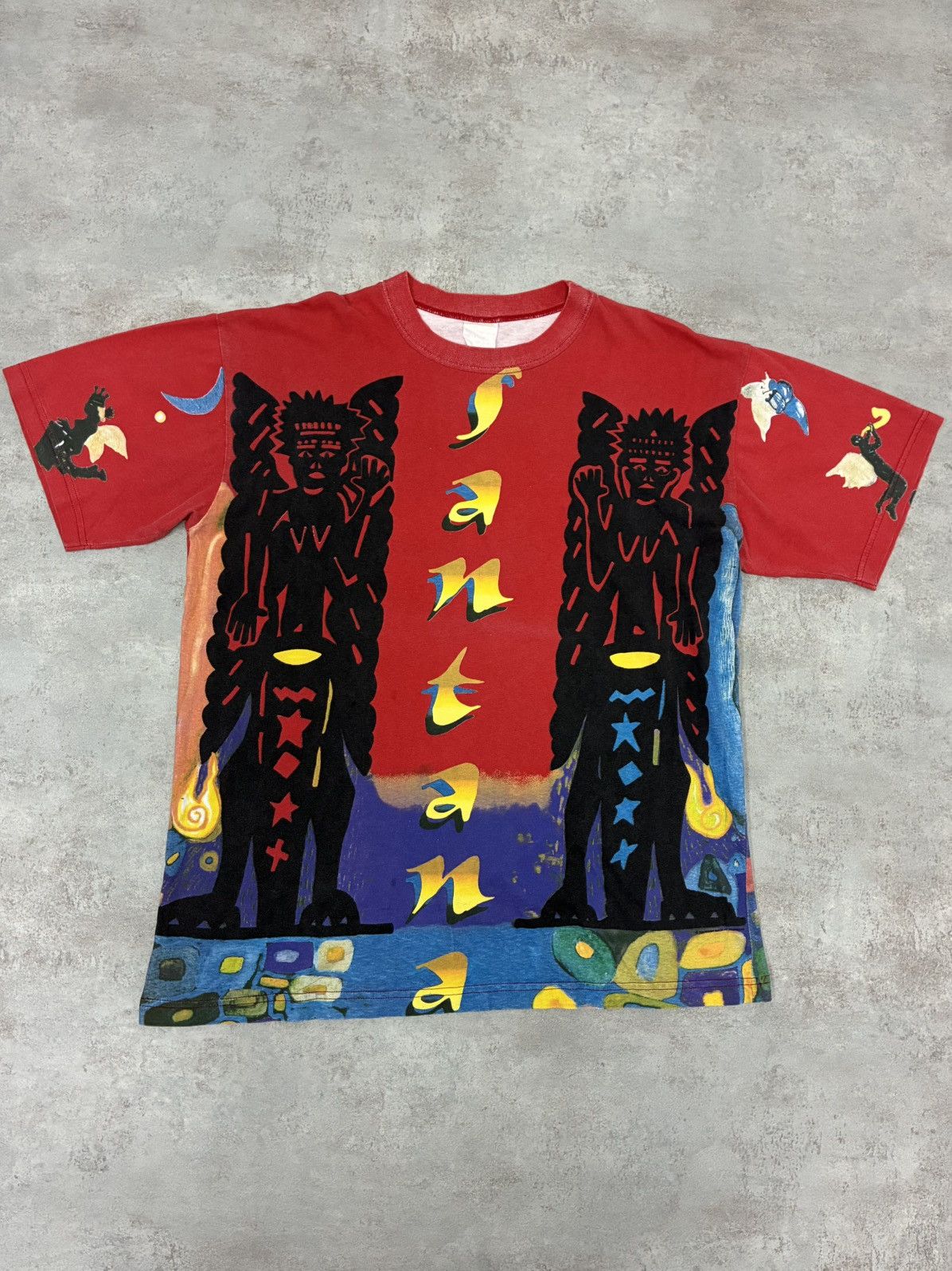 Other 1993 Santana Sacred Fire All Over Print Vintage Tour T Shirt Size US XL / EU 56 / 4 - 1 Thumbnail