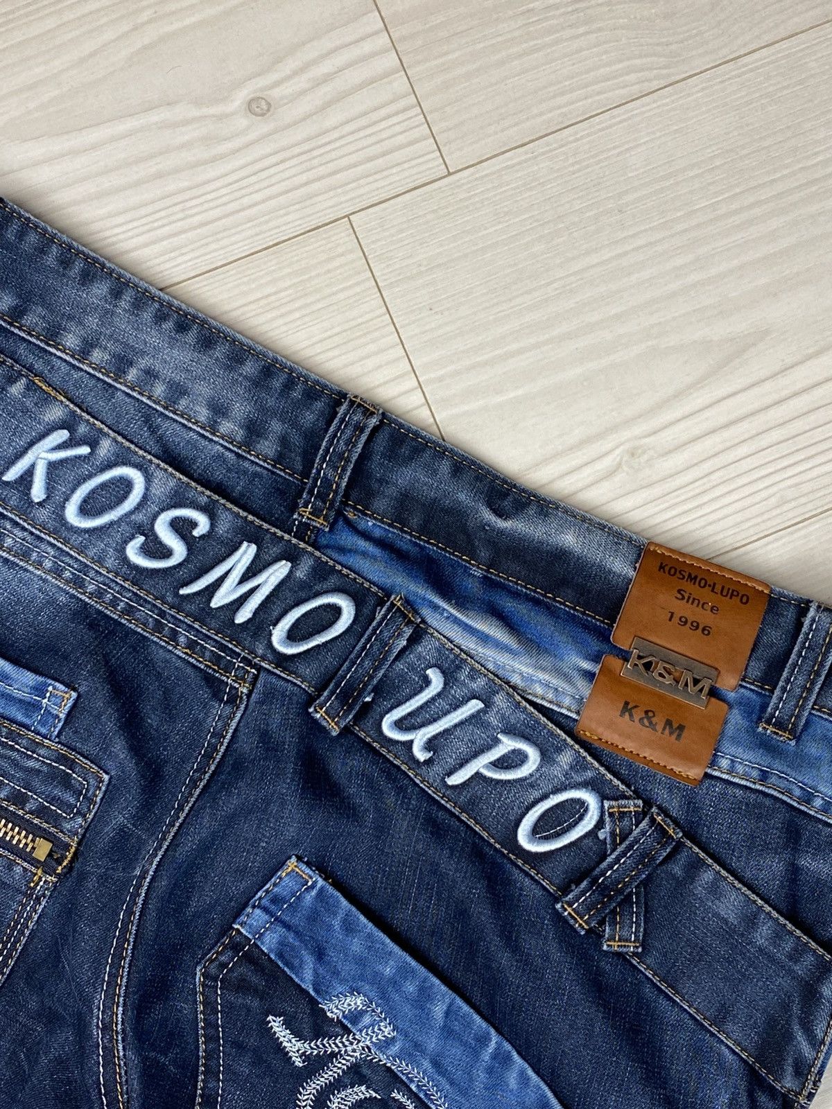 Japanese Brand Avantgarde Kosmo Lupo Denim Jeans Multipockets Rare Big Logo Size US 36 / EU 52 - 23 Thumbnail
