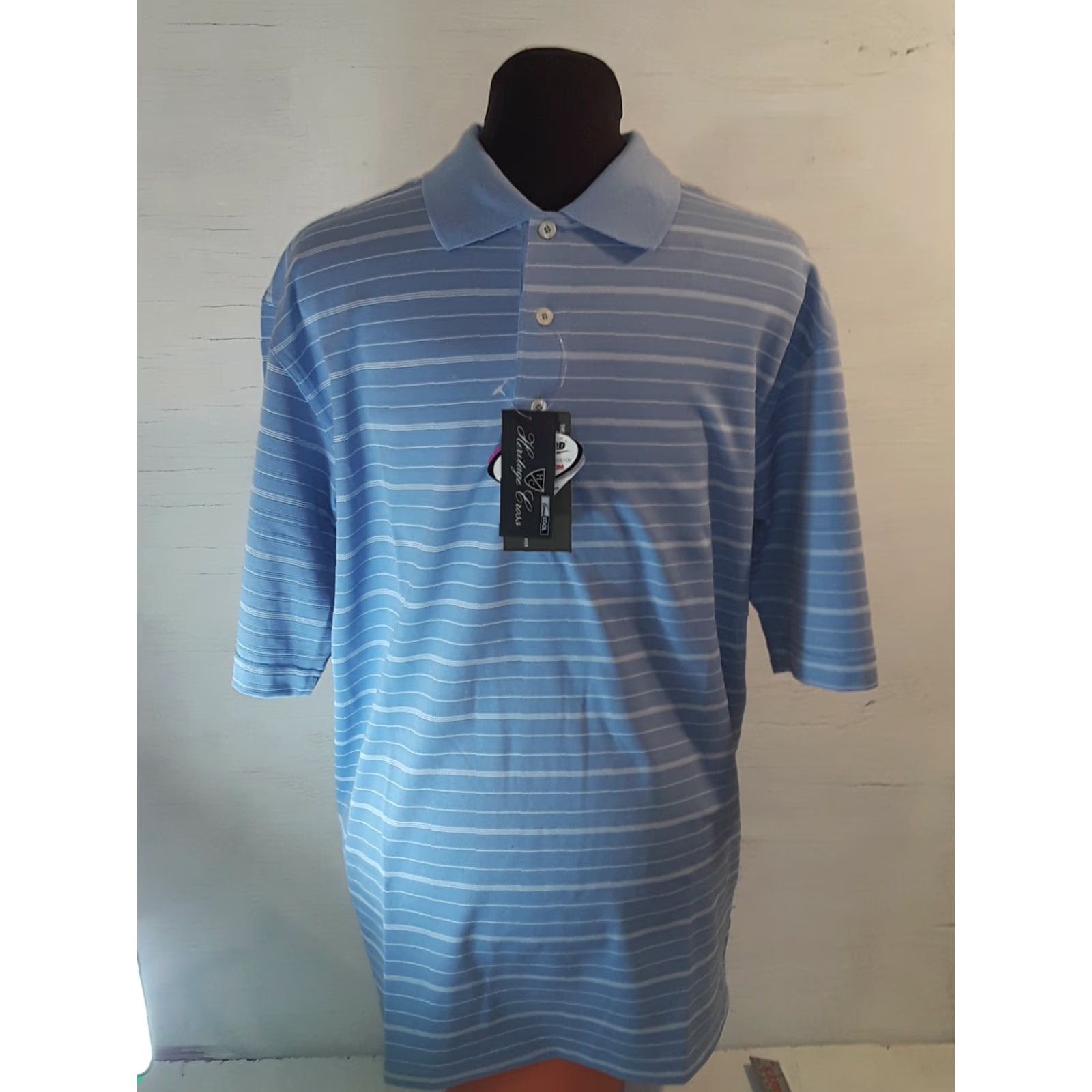 Vintage VINTAGE NAVY Polo Shirt Striped Short Sleeve Men S Navy creme blue White 100% Cotton SCOTCHGARD Golf Size US S / EU 44-46 / 1 - 4 Thumbnail