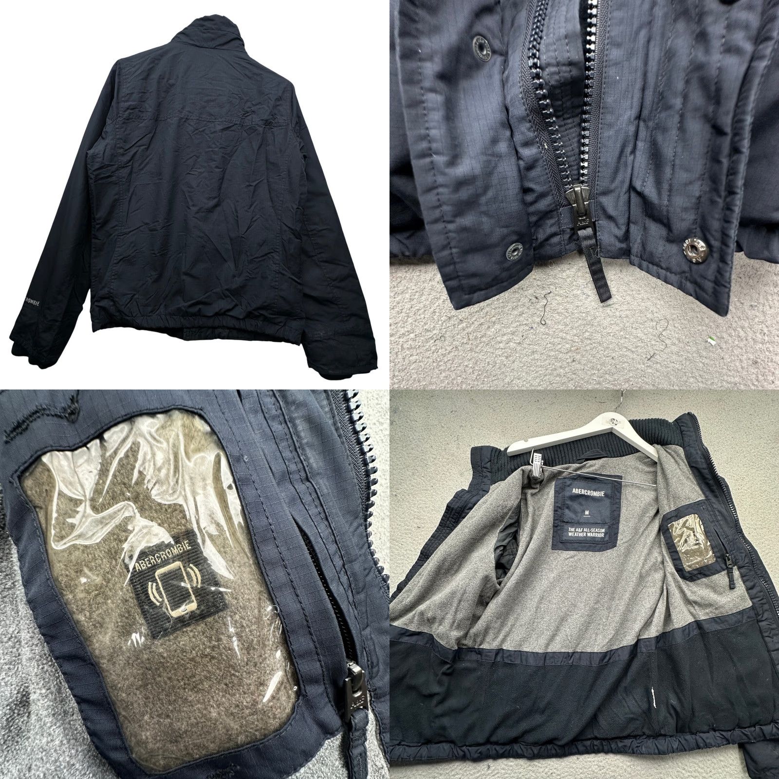 Abercrombie & Fitch VINTAGE Abercrombie & Fitch The A&F All Season Weather Warrior Jacket Mens M Navy Bomber Jacket Size US M / EU 48-50 / 2 - 8 Thumbnail