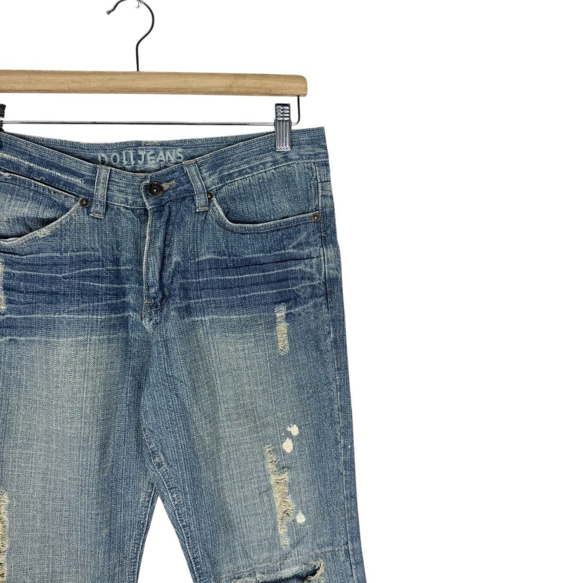 Japanese Brand ☀️DOLL DISTRESSED DENIM JEANS FLARE PANT Size US 30 / EU 46 - 5 Thumbnail