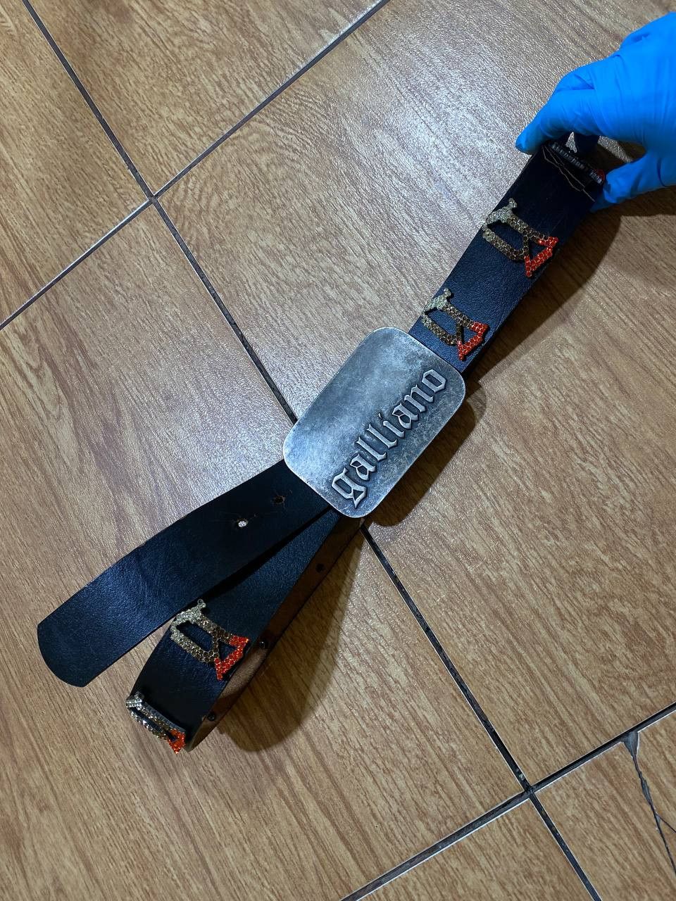JOHN GALLIANO Gazette G Logo Buckle Belt