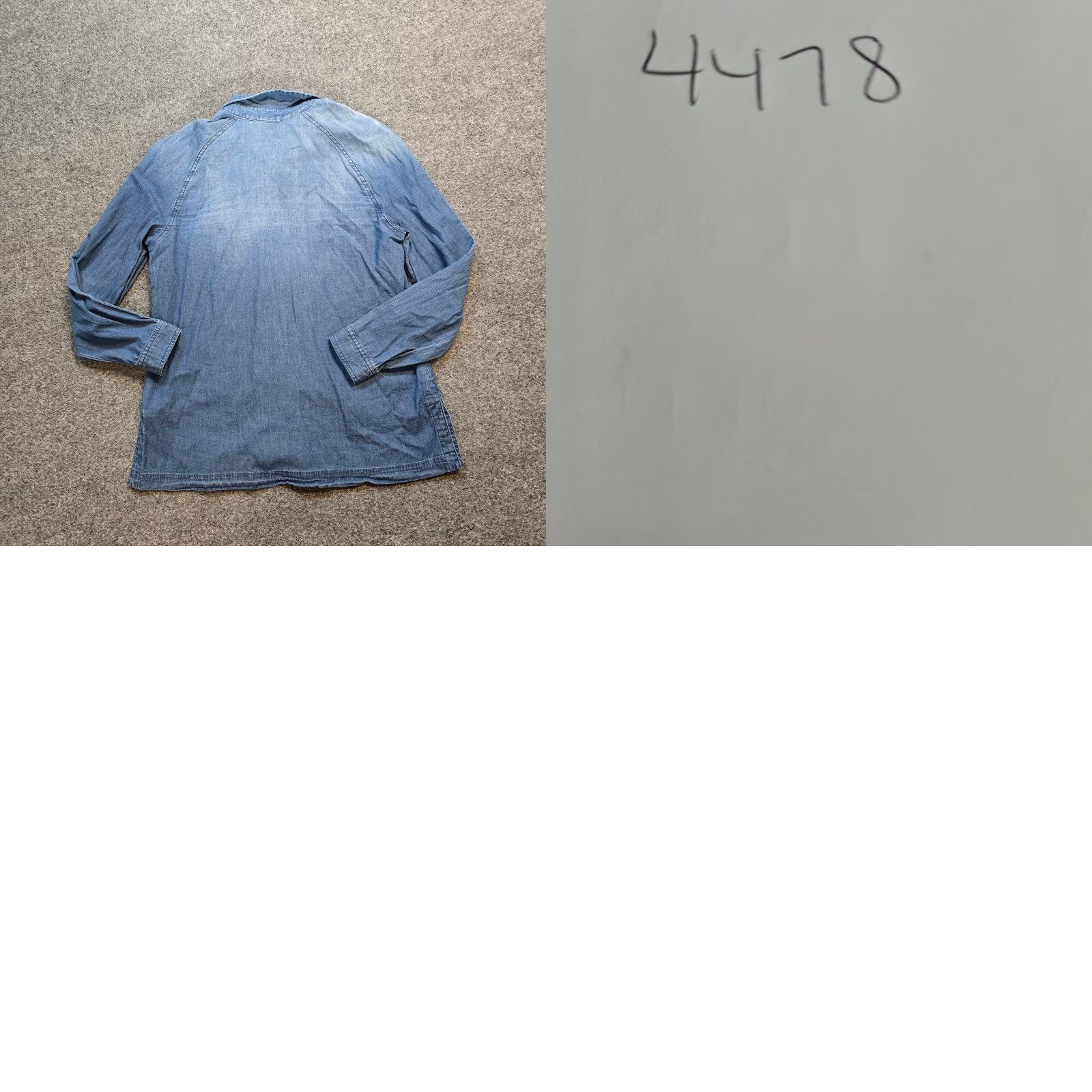 Denime Betabrand Shirt Womens Medium Blue Denim Chambray Button Long Sleeve Casual Size M / US 6-8 / IT 42-44 - 8 Thumbnail
