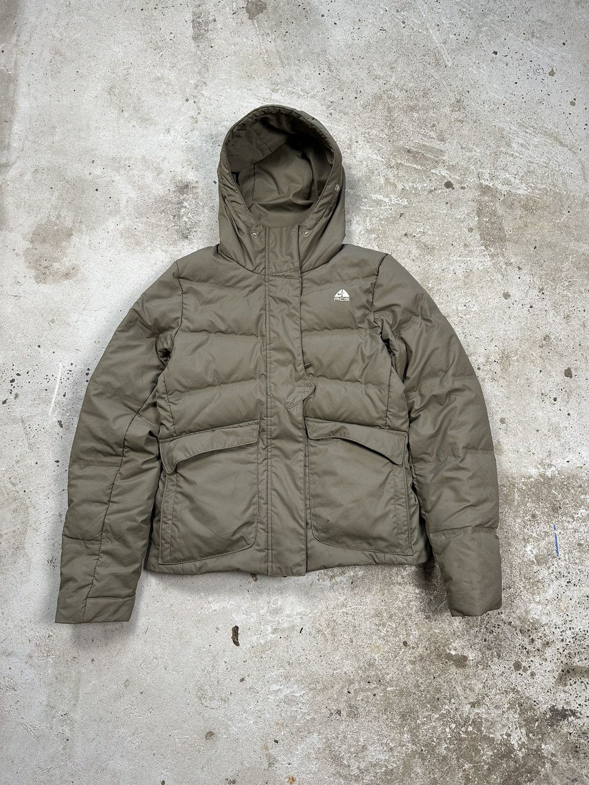 Nike × Nike ACG × Vintage ‼️ Vintage y2k Nike ACG Brown Puffer Jacket Down Rare Size S / US 4 / IT 40 - 1 Thumbnail