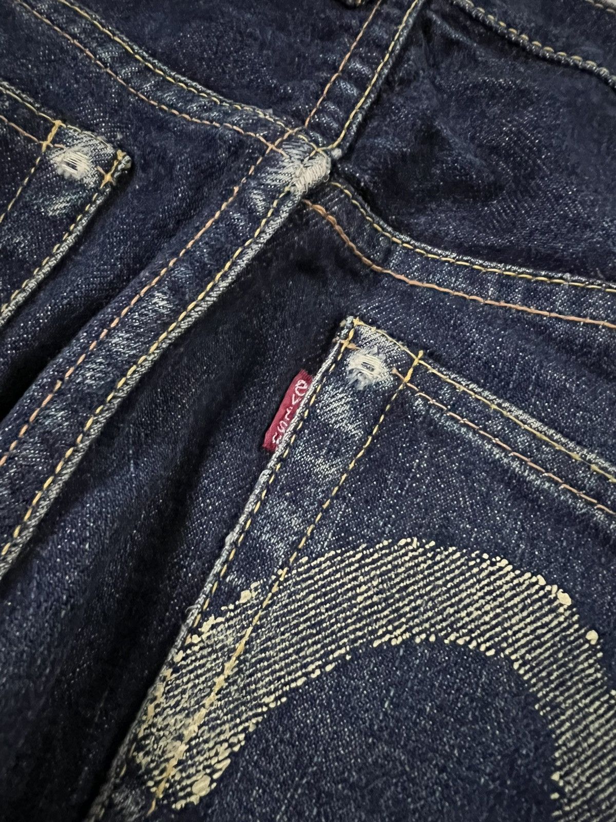 Evisu Vintage Evisu Seagull Lot 2000 No 2 Distress Selvedge Jean Size US 28 / EU 44 - 21 Thumbnail