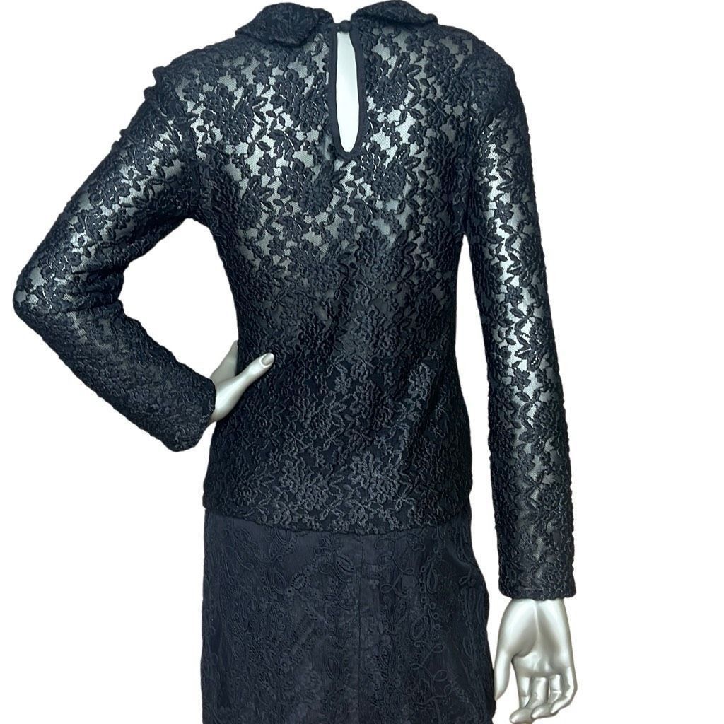 Cosa Nova Kova & T Black Lace Long-Sleeve Top Size S / US 4 / IT 40 - 5 Thumbnail