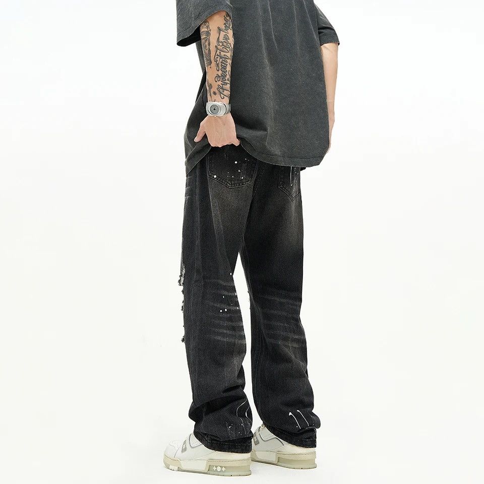 Japanese Brand × Vintage Ripped Jeans Men Y2k Street Baggy Size US 33 - 2 Thumbnail