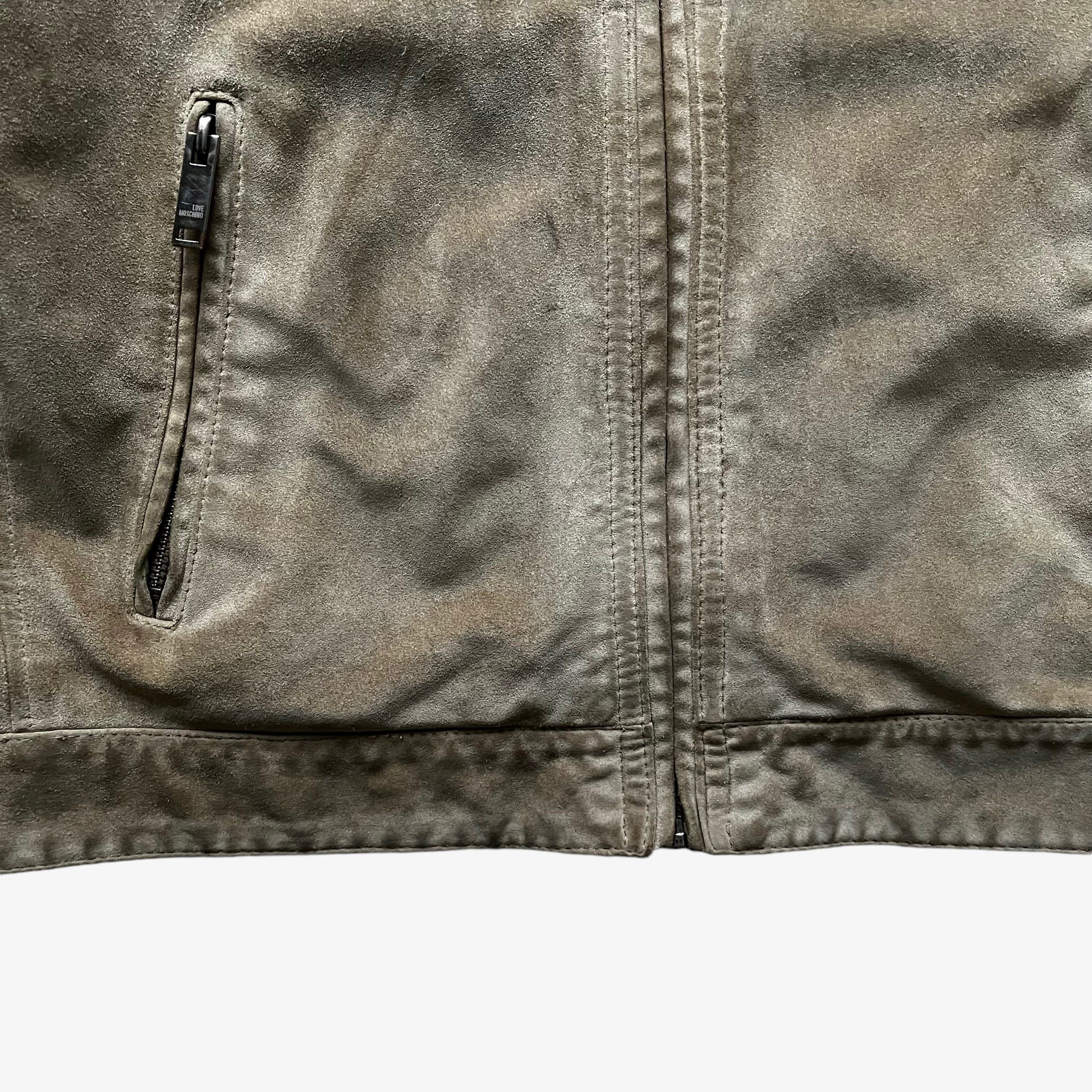 Love Moschino Vintage Y2K Women's Love Moschino Beige Leather Biker Jacket Size M / US 6-8 / IT 42-44 - 9 Thumbnail