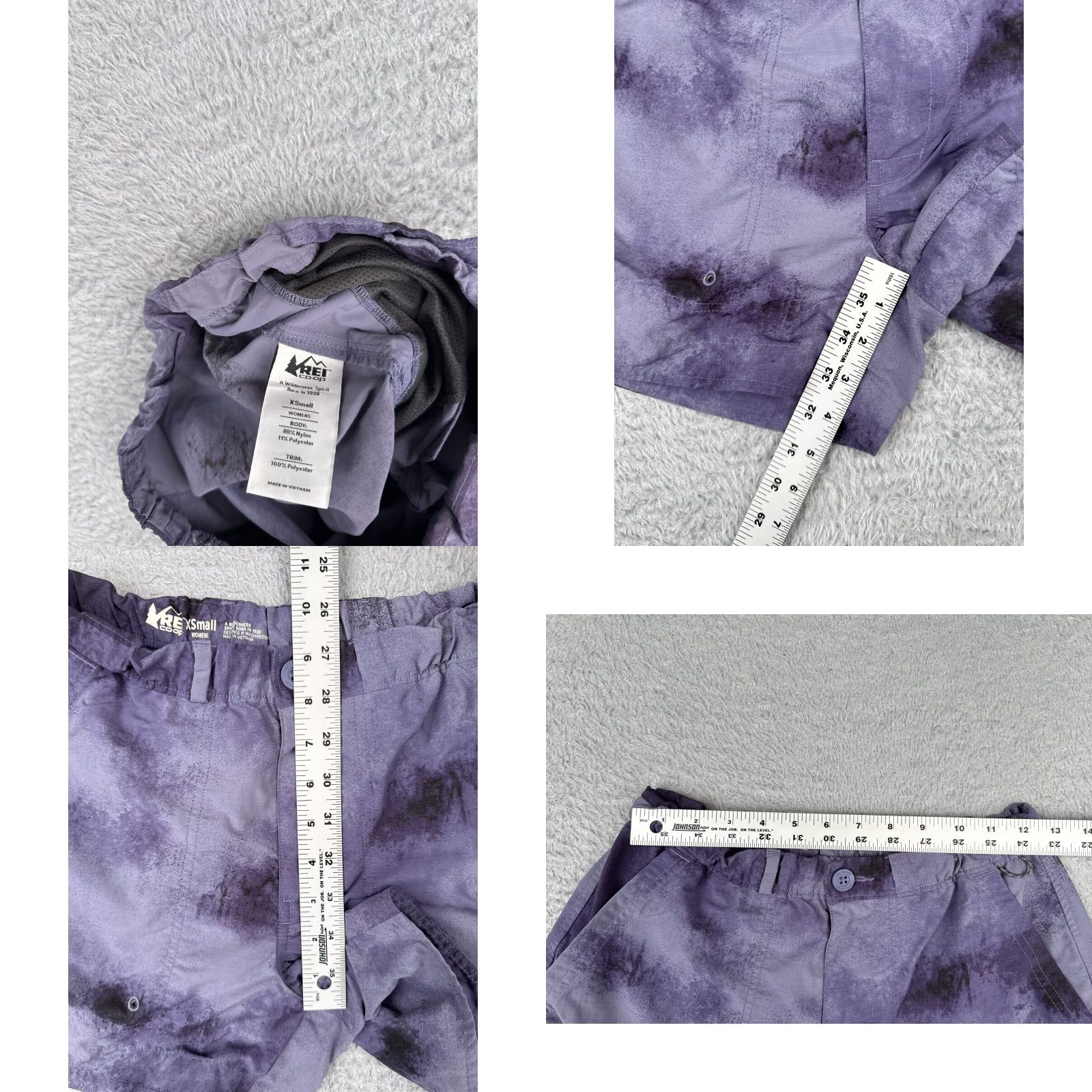 Vintage VINTAGE REI Women's Shorts Casual Hiking Camping Athletic 4" Nylon Purple Spring Summer Womens Size 32" / US 10 / IT 46 - 8 Thumbnail