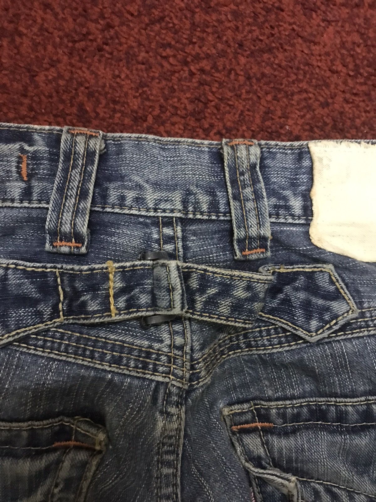 Edwin Flare EDWIN XVS Cinch Back Distressed Denim Size US 31 - 18 Thumbnail
