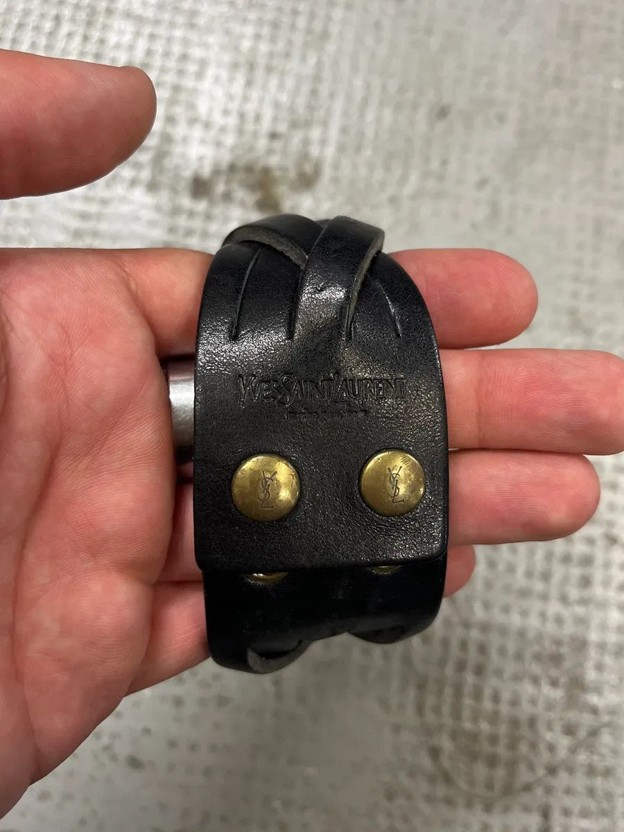 Saint Laurent Paris Saint Laurent Black Leather Bracelet Size ONE SIZE - 7 Thumbnail