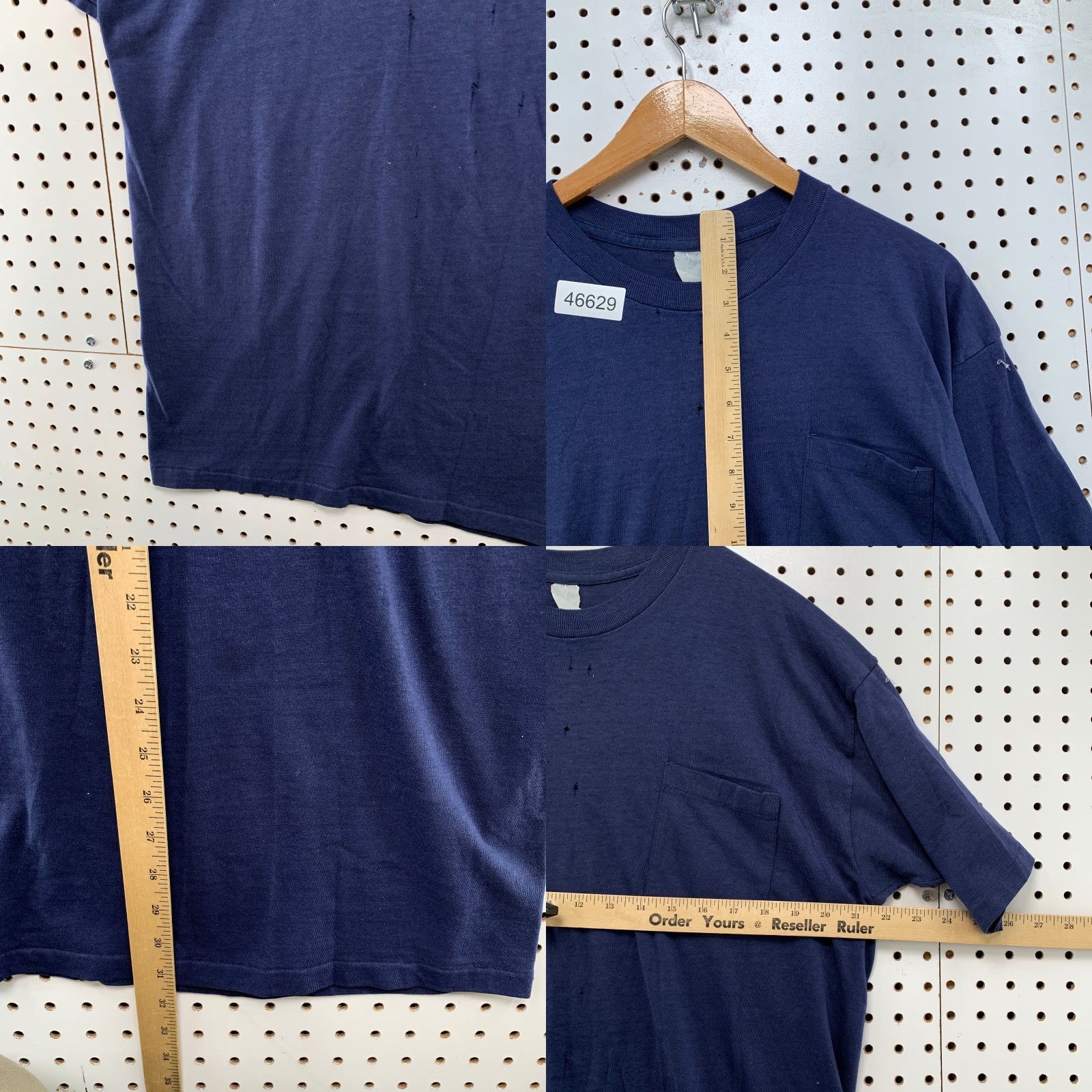 Thrasher VINTAGE Thrashed Pocket Shirt Men Large Navy Blue Distressed Single Stitched USA Shirt Mens L Blue 80s Size US L / EU 52-54 / 3 - 8 Thumbnail
