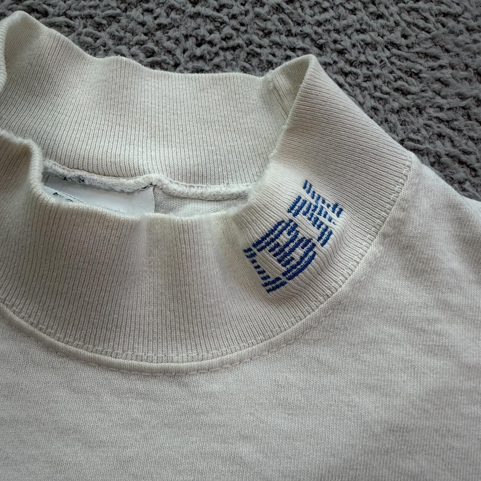 Anvil Vintage IBM Computers Mock Neck Long Sleeve Shirt White M Size US M / EU 48-50 / 2 - 2 Thumbnail