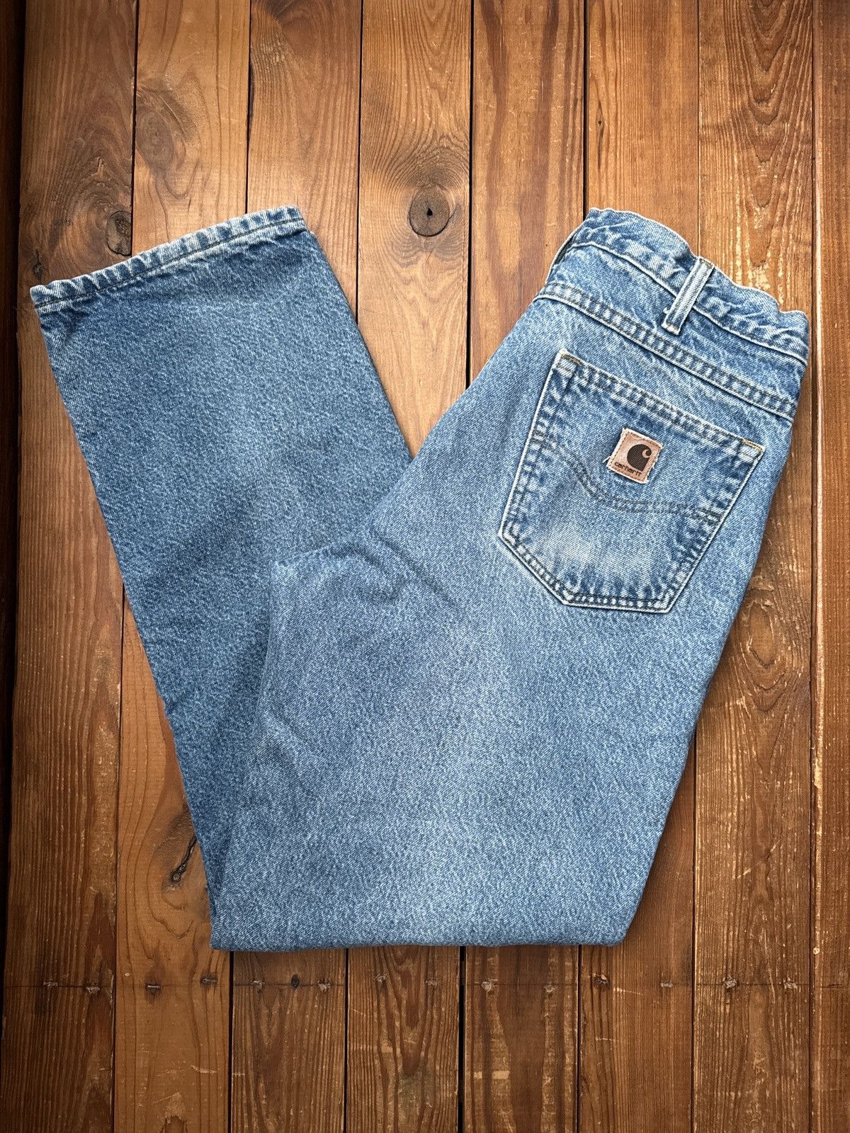 Carhartt Vintage 90s Carhartt Blue Denim Flannel Lined Jeans Size US 33 - 1 Thumbnail