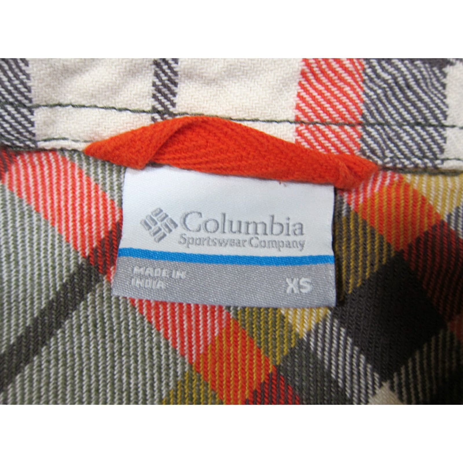 Vintage Columbia Women XS Cotton Brown Orange Yellow Plaid Long Sleeve Button Down Shirt Size XS / US 0-2 / IT 36-38 - 3 Thumbnail