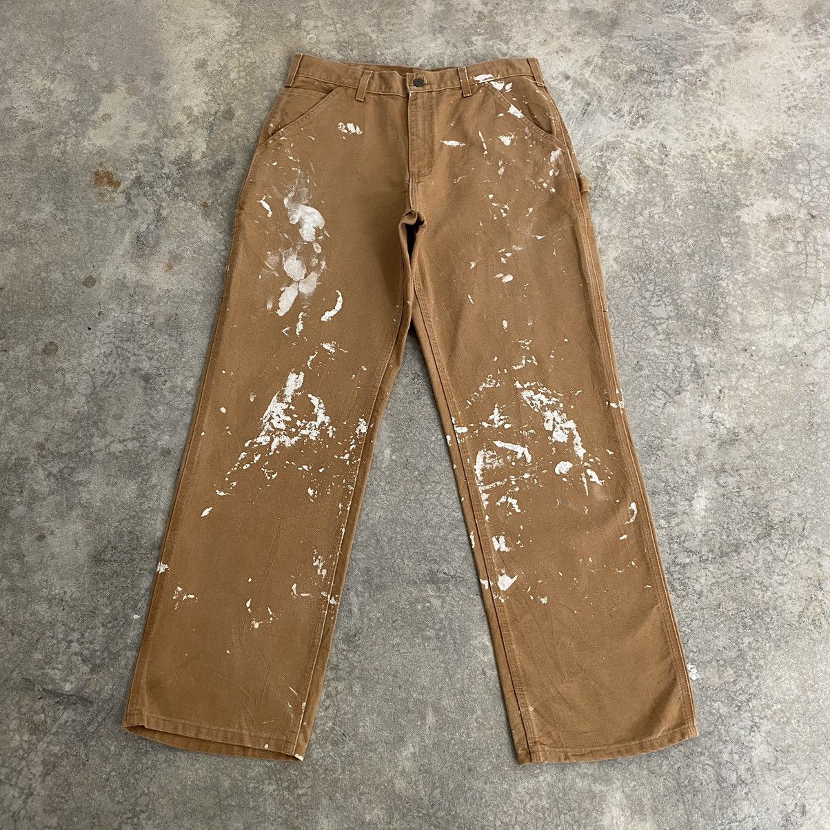 Carhartt Vintage Carhartt Faded Tan Splatter Painter Pants Size US 32 / EU 48 - 2 Thumbnail