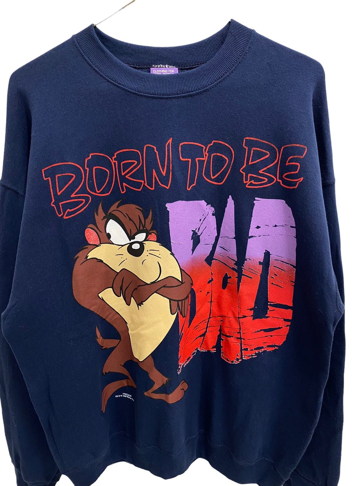 Cartoon Network × Vintage × Warner Bros Vintage 90s Taz Born to Be Bad Warner Bros. Freeze Crewneck Size US XL / EU 56 / 4 - 3 Thumbnail