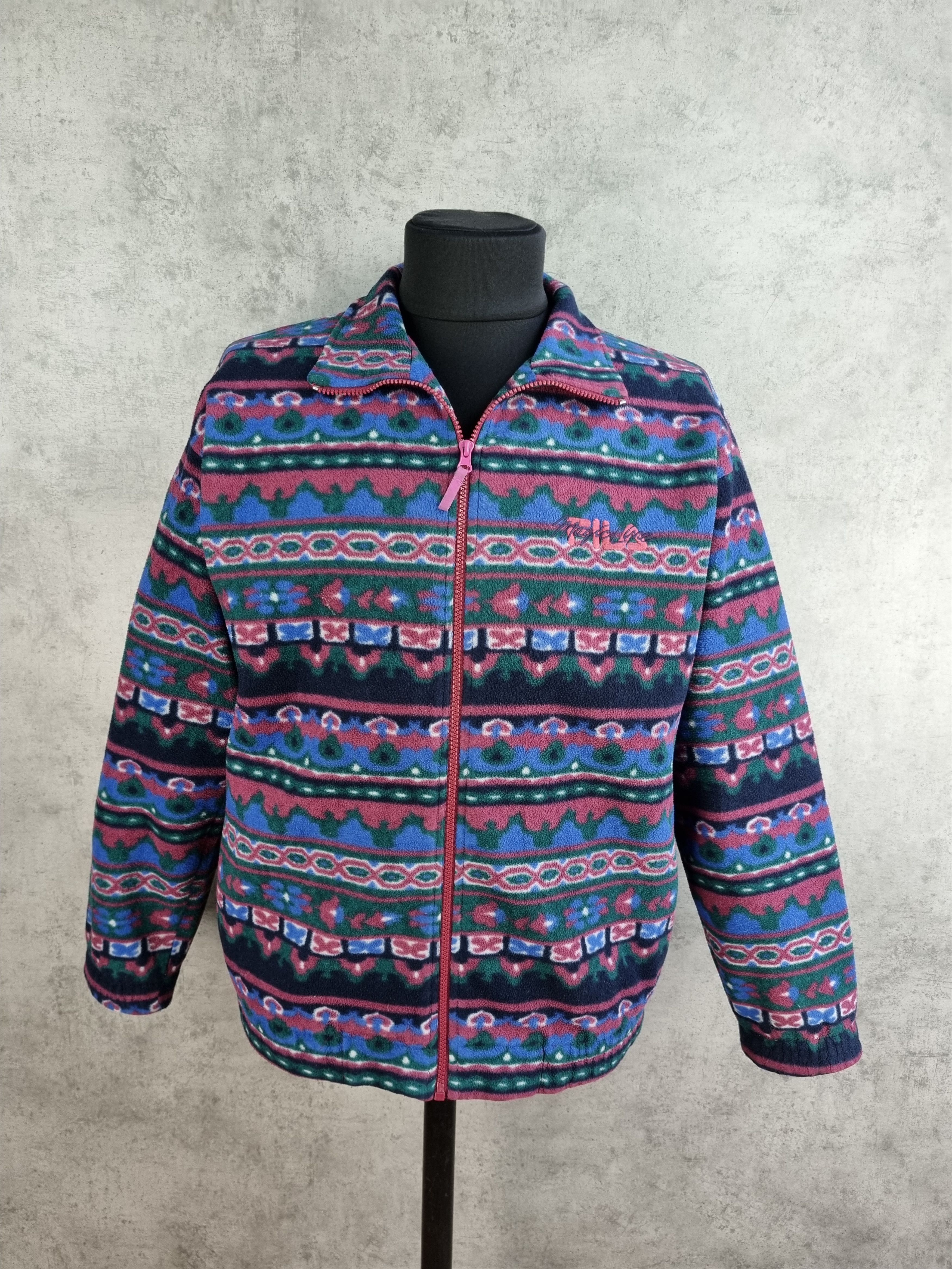 Fila × Vintage 90s Italian FILA Magic Line Fleece Abstract Paisley Print Size US M / EU 48-50 / 2 - 5 Thumbnail