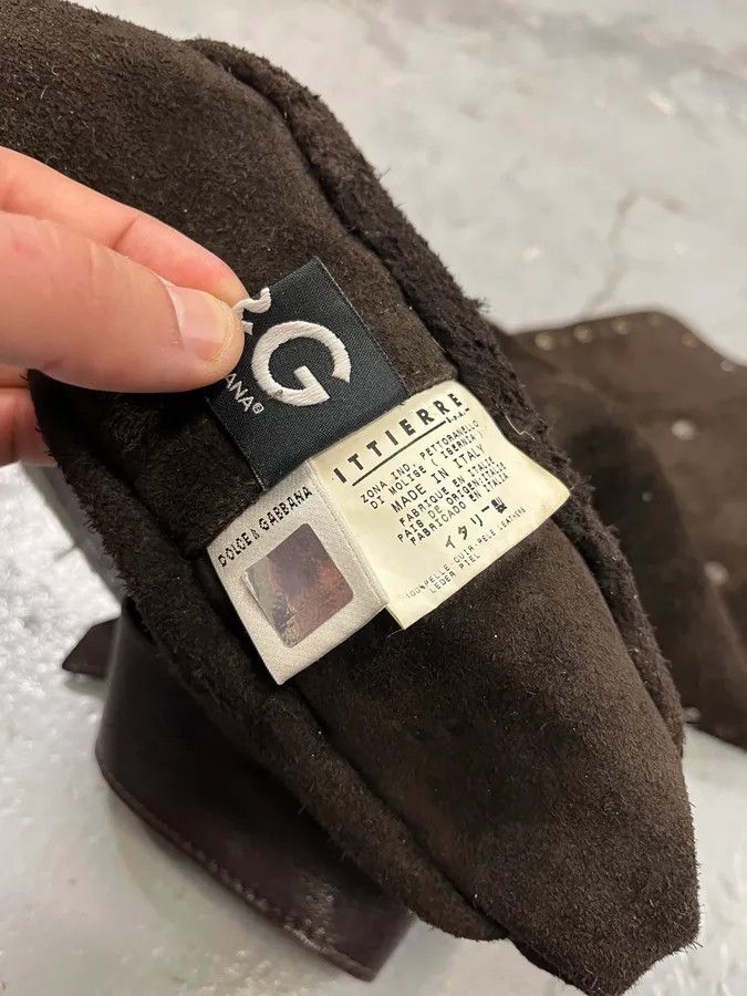Dolce & Gabbana 2000s Dolce & Gabbana Brown Suede Leather Shoulder Bag Size ONE SIZE - 8 Thumbnail