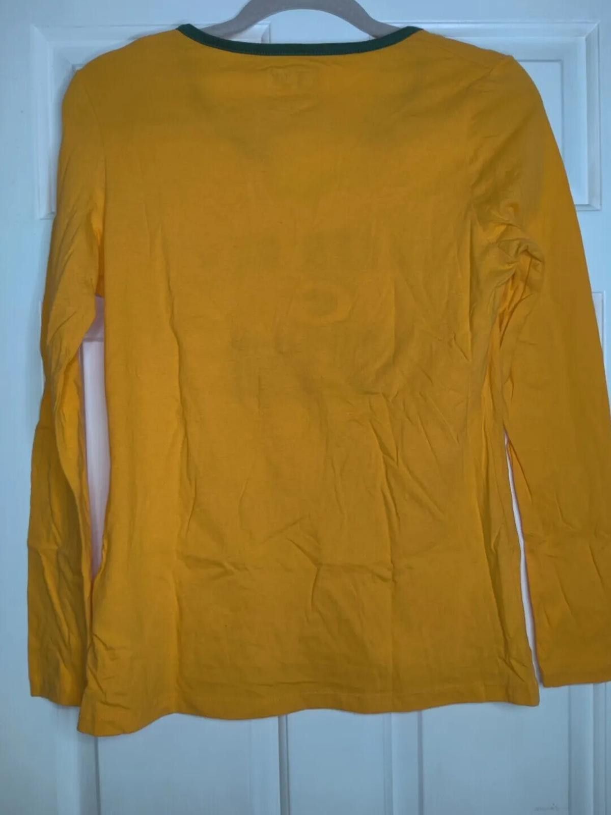 Other Green Bay Packers Yellow V Neck Long Sleeve T Shirt Womens S Size S / US 4 / IT 40 - 4 Thumbnail