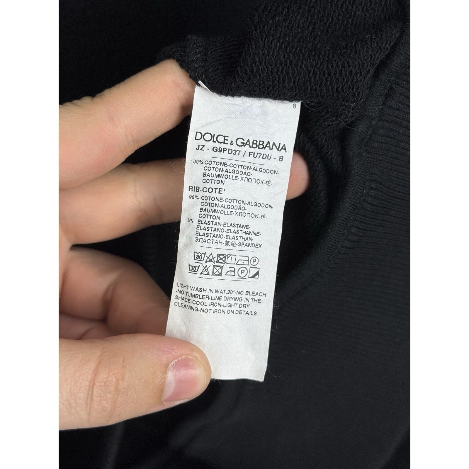 Dolce & Gabbana Dolce & Gabbana Logo Plaque Men's Sweatshirt Pullover – Blac Size US XL / EU 56 / 4 - 6 Thumbnail