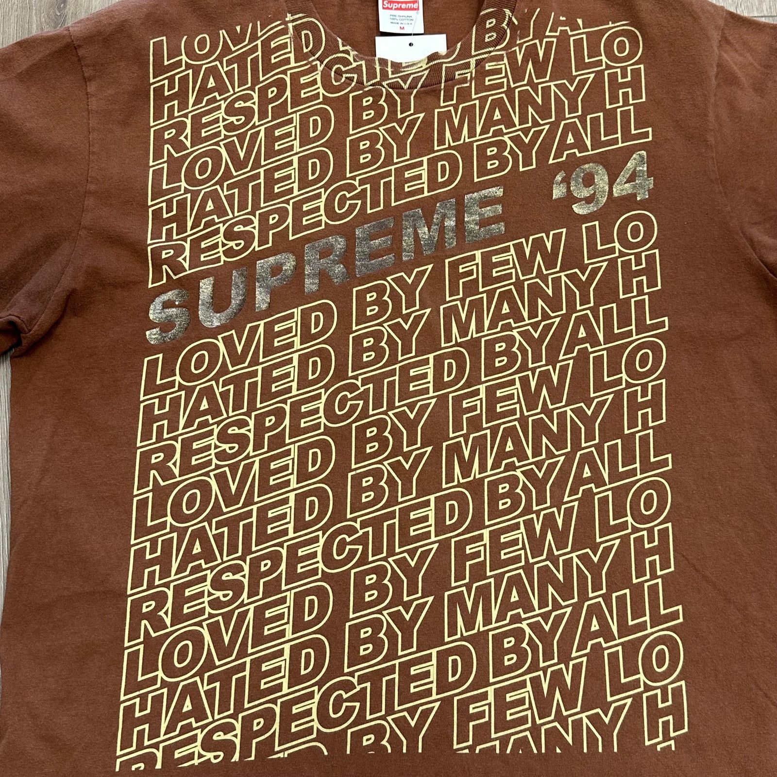 Supreme SS22 Supreme Respected Tee T Shirt Brown Size Medium M B22 Size US M / EU 48-50 / 2 - 2 Thumbnail