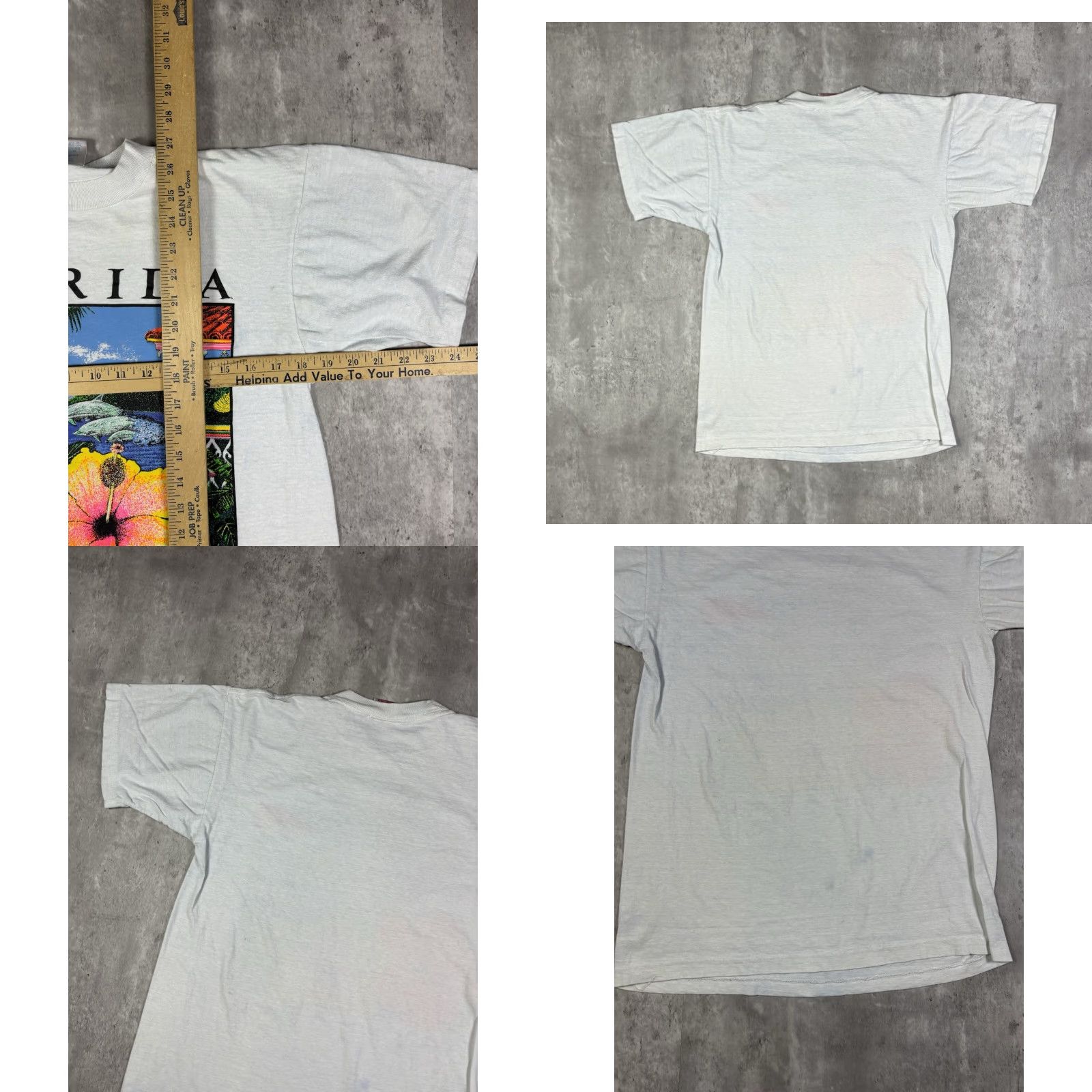 Vintage VINTAGE 90s Florida Beach T Shirt L White Cotton Graphic Print Crew Neck Short Sleeve Mens Size US L / EU 52-54 / 3 - 8 Thumbnail
