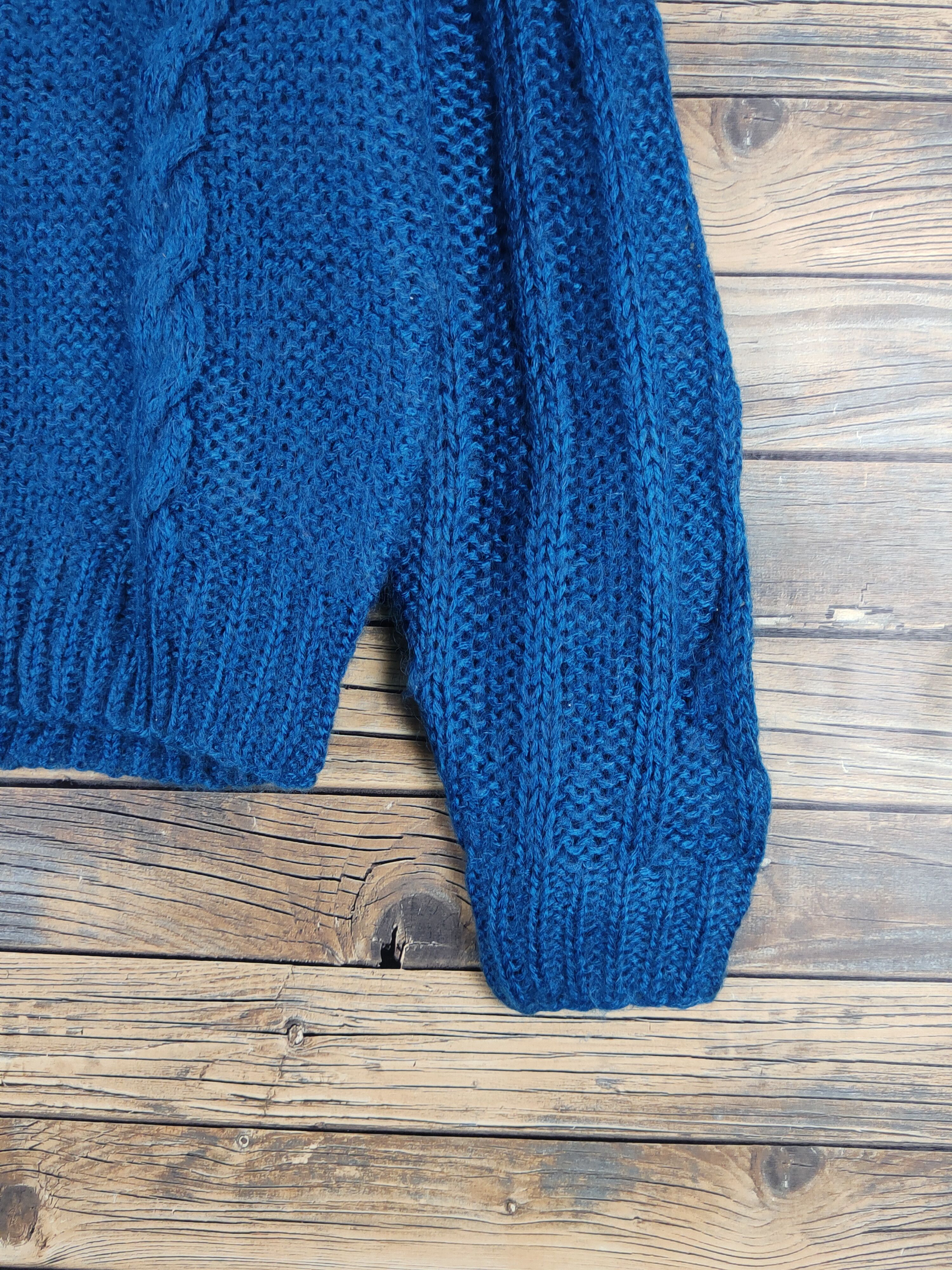 Japanese Brand Ammodo Dark Blue cable Knitwear #W1471 Size US M / EU 48-50 / 2 - 6 Thumbnail