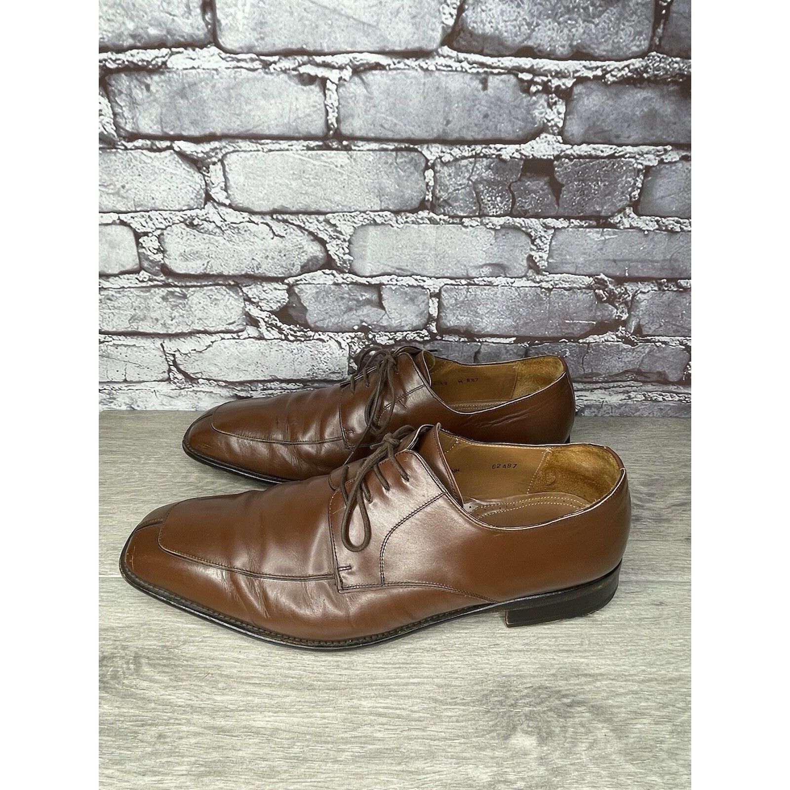 Mezlan Mezlan Carmichael Brown Leather LaceUp Oxfords Square Toe Dr Size US 12 / EU 45 - 16 Thumbnail