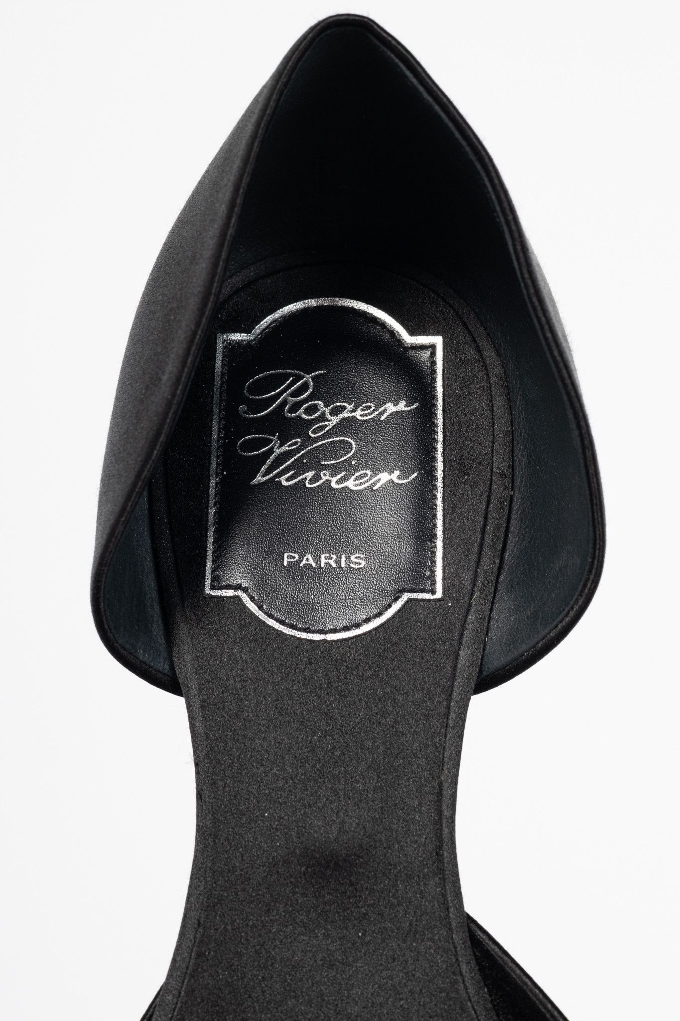 Roger Vivier Roger Vivier Chips Black Silk Strass-Buckle Flats Size US 9 / IT 39 - 10 Thumbnail