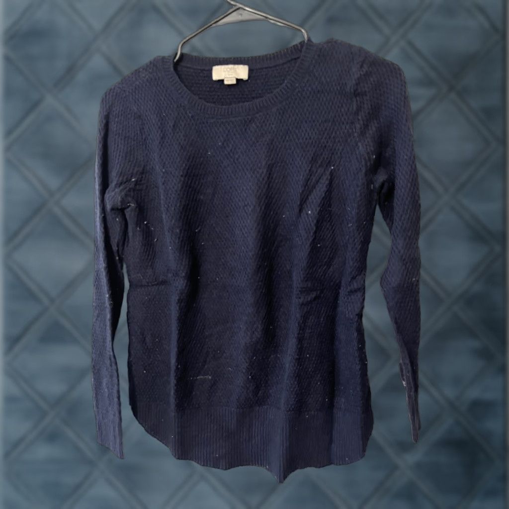 Loft VINTAGE LOFT Women Sweater Pullover Crew Neck Navy Blue PXS Petite Oversized Casual Knit Wool Acrylic Knitwear Mens Women? Size XS / US 0-2 / IT 36-38 - 1 Thumbnail