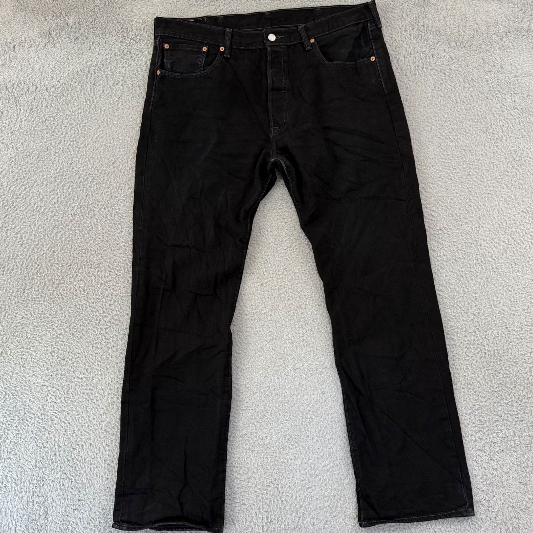 Levi's Levi's 501 Jeans Mens 38x32 Black Denim Straight Leg Button Fly Grunge Y2K Skate Vintage 90s Cowboy USA Size US 38 / EU 54 - 2 Thumbnail