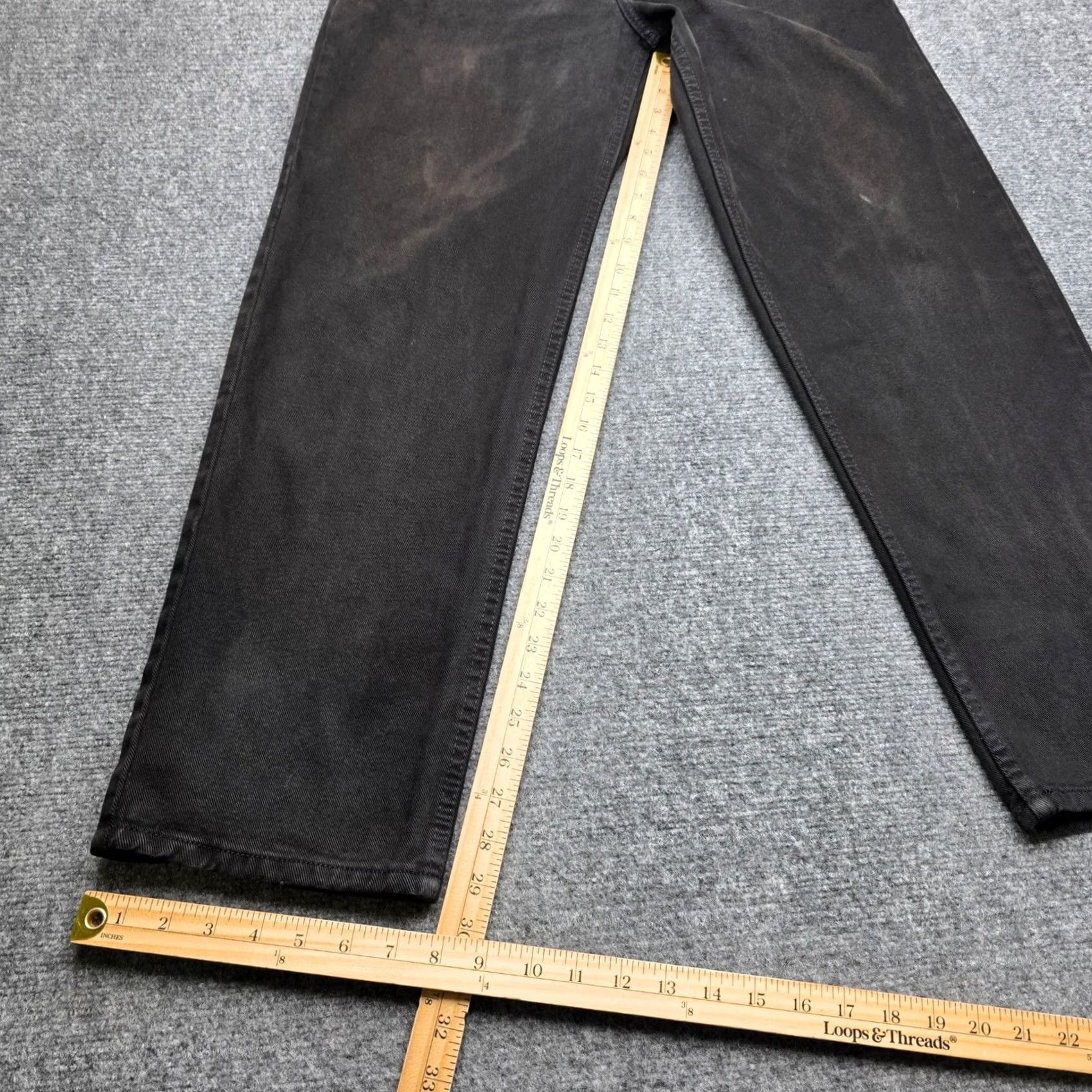 Vintage VINTAGE Calvin Klein Jeans Mens Black Denim Straight Faded Jeans 33x30 Made in Mexico Size US 33 - 3 Thumbnail
