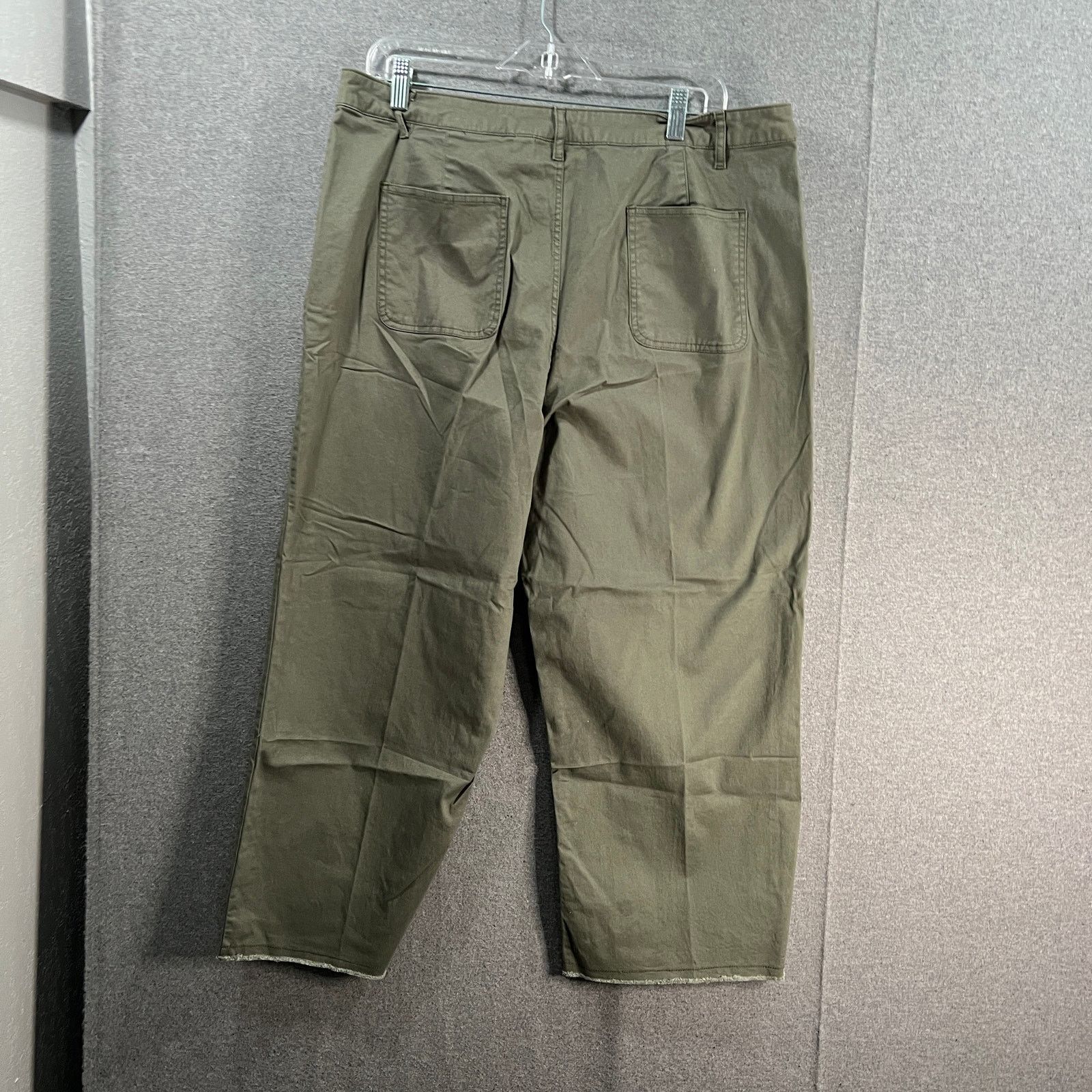 Other Denim & Co. EasyWear Twill Wide Les Crop with Frey Hem Dar Size 38" / US 16 / IT 52 - 2 Thumbnail