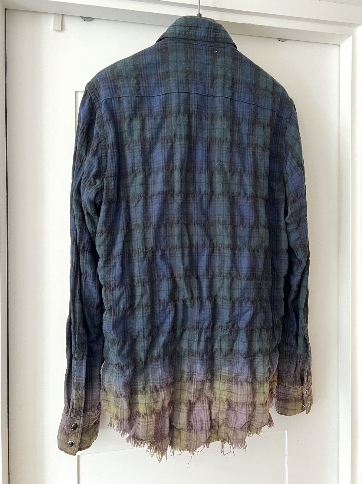 Hedi Slimane × Saint Laurent Paris 16SS Raw Hem Gradient Plaid Shirt sz XS Size US XS / EU 42 / 0 - 5 Thumbnail