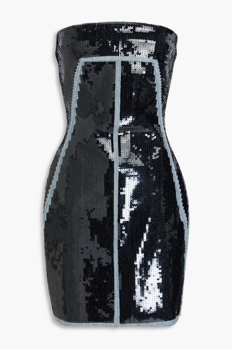 Rick Owens o1y0126 Denim Mini Dress in Black Size M / US 6-8 / IT 42-44 - 1 Thumbnail