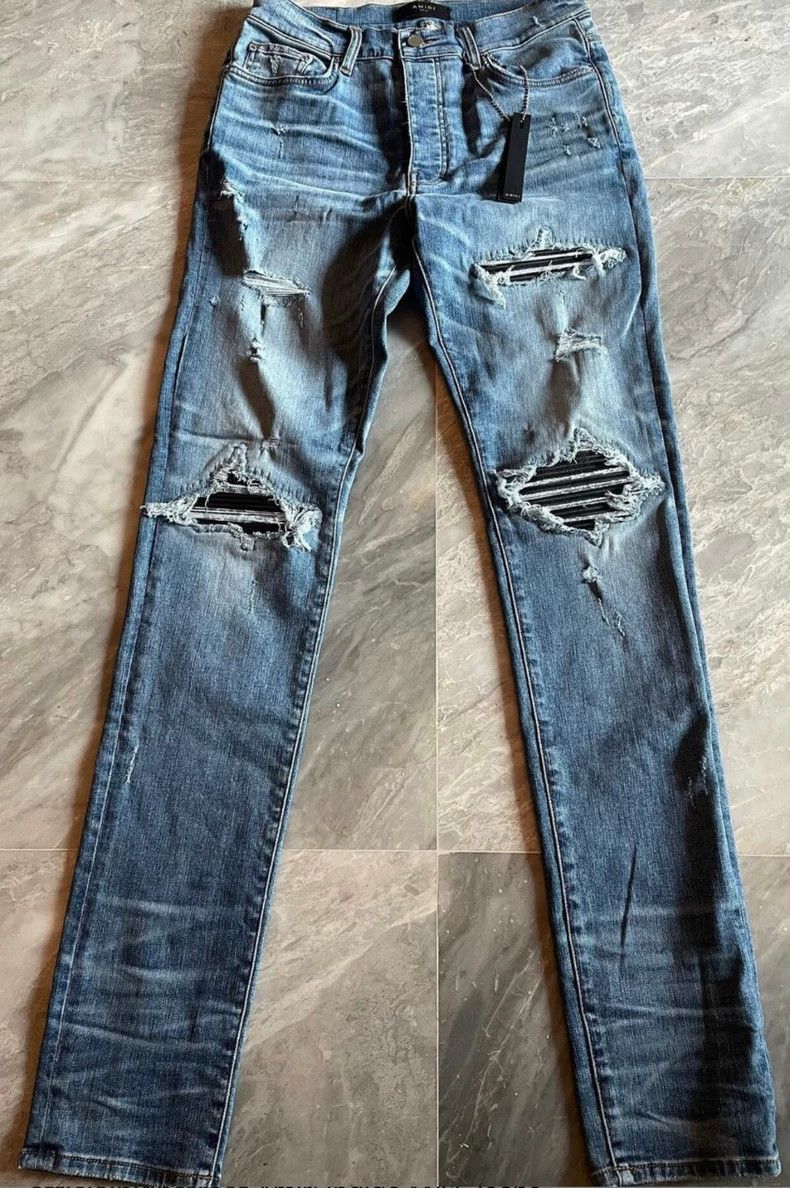 Amiri Amiri MX1 Blue Ripped Jeans - dmc Size US 34 / EU 50 - 1 Thumbnail