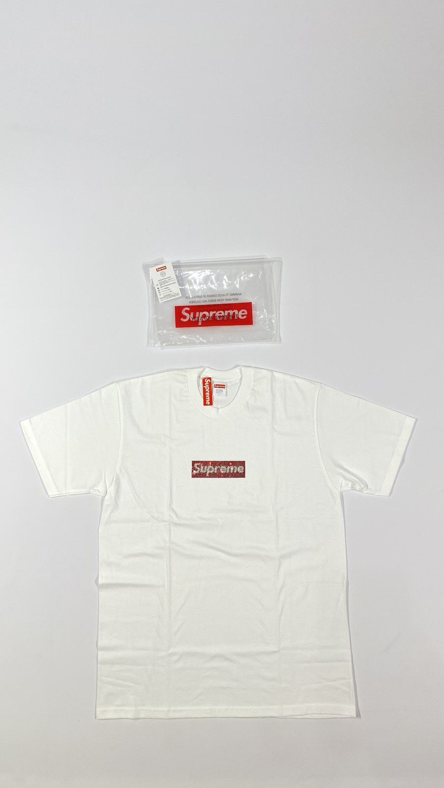Supreme × Swarovski Supreme X Swarovski L Box Logo T-Shirt White Size US L / EU 52-54 / 3 - 1 Thumbnail