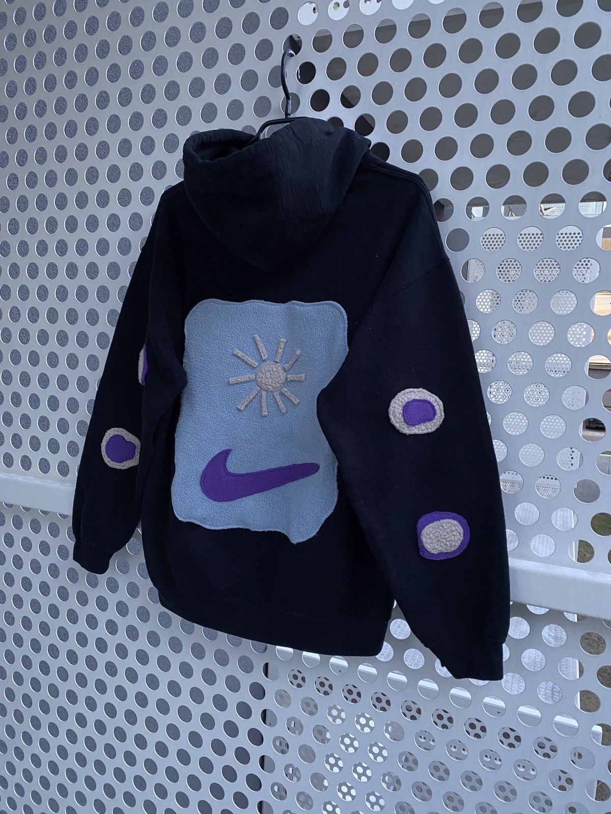 Nike × Vintage Vintage Nike Custom Thunder Center Swoosh Oversize Hoodie 90 Size US S / EU 44-46 / 1 - 4 Thumbnail