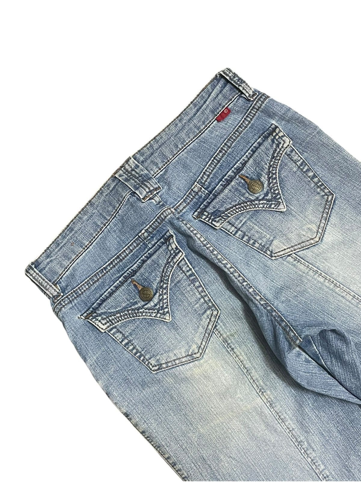 Japanese Brand Vtg Japanese Women’s Denim Punk Style Buckle Wide Leg Jeans Size 27" / US 4 / IT 40 - 6 Thumbnail