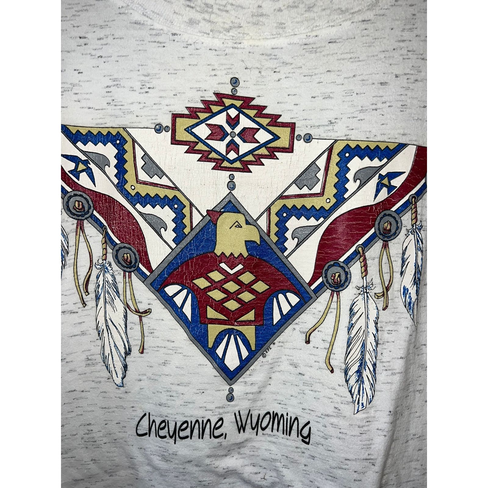 Vintage Vintage Cheyenne Shirt WY Wyoming Gray Native Tee VTG 2XL Size US XXL / EU 58 / 5 - 2 Thumbnail