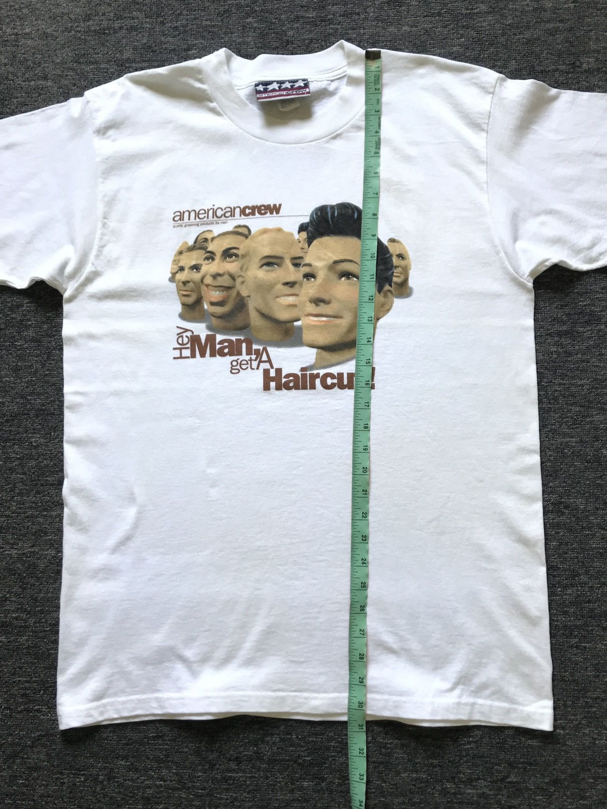 Vintage Vintage 90s American Crew "Haircut" Promo Graphic Art Tees Size US L / EU 52-54 / 3 - 8 Thumbnail
