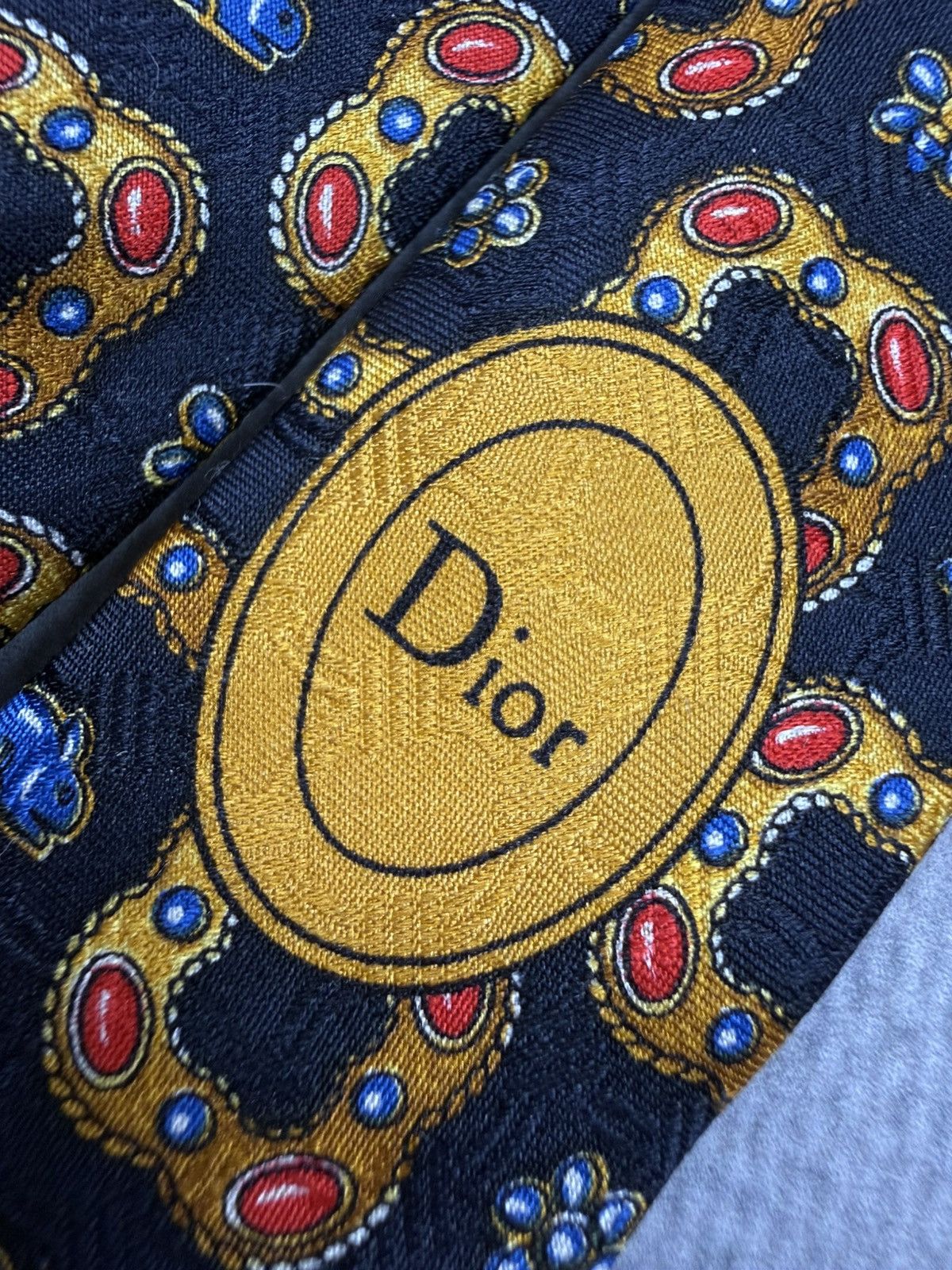 Christian Dior Monsieur Christian Dior Monsieur Vintage Silk Tie Baroque Medallion Size ONE SIZE - 6 Thumbnail