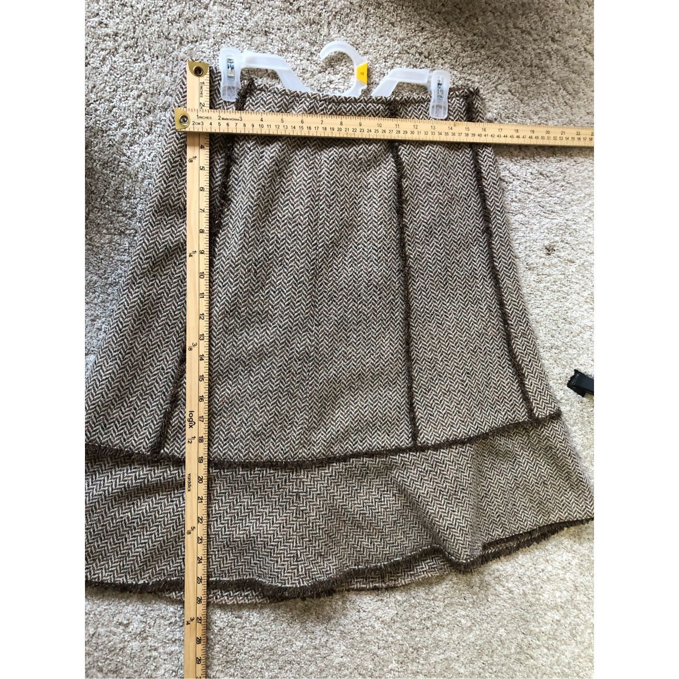 Ann Taylor Ann Taylor LOFT Women’s Brown and Cream Elegant Knee Length Size 30" / US 8 / IT 44 - 6 Thumbnail