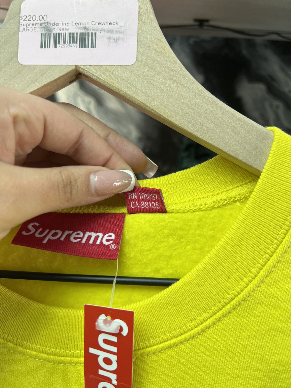 Supreme Supreme Underline Lemon Crewneck Size US L / EU 52-54 / 3 - 10 Thumbnail