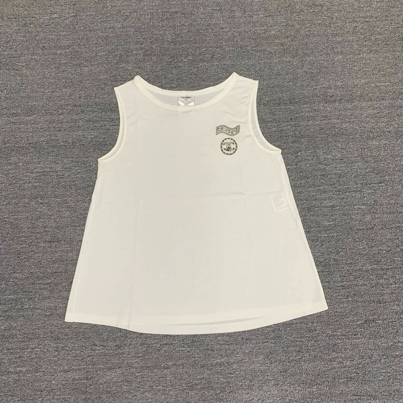 Chanel Chanel White Chest Logo Sleeveless Top Size XS / US 0-2 / IT 36-38 - 1 Thumbnail