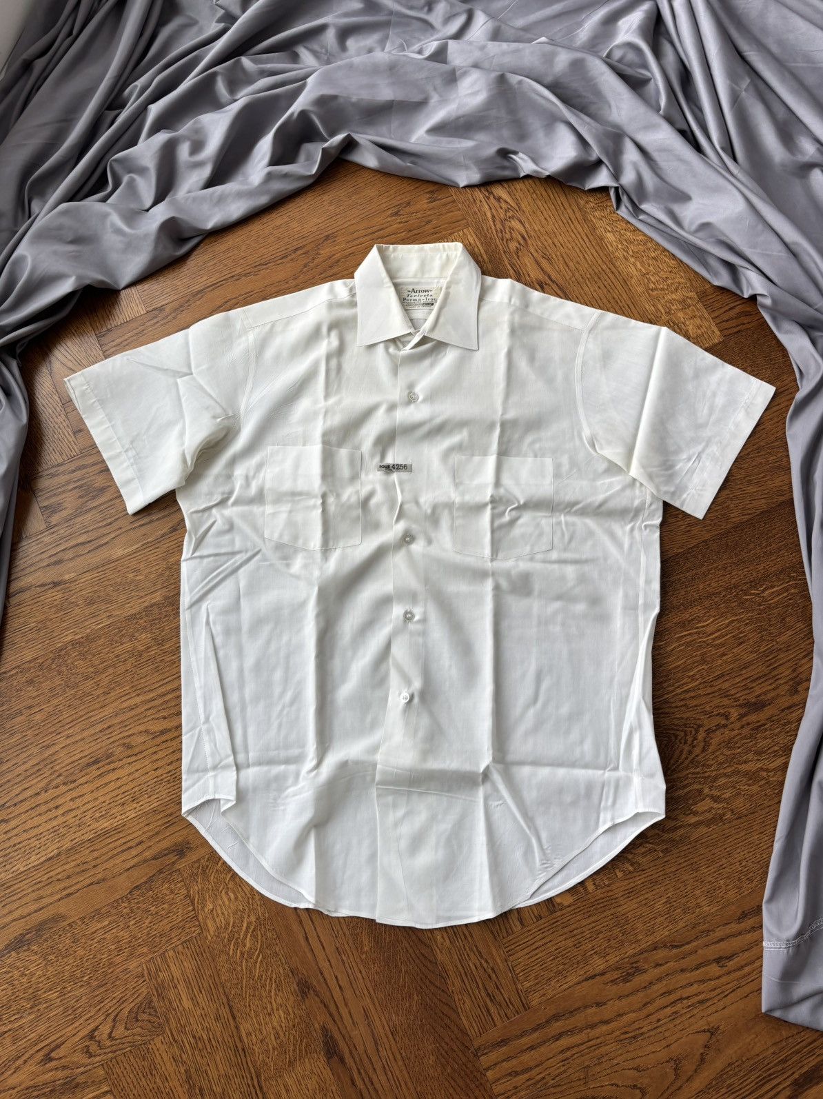 Arrow × Vintage 1960s Arrow Tericota Shirt 70s Vintage Shortsleeve Sanfor S Size US S / EU 44-46 / 1 - 3 Thumbnail