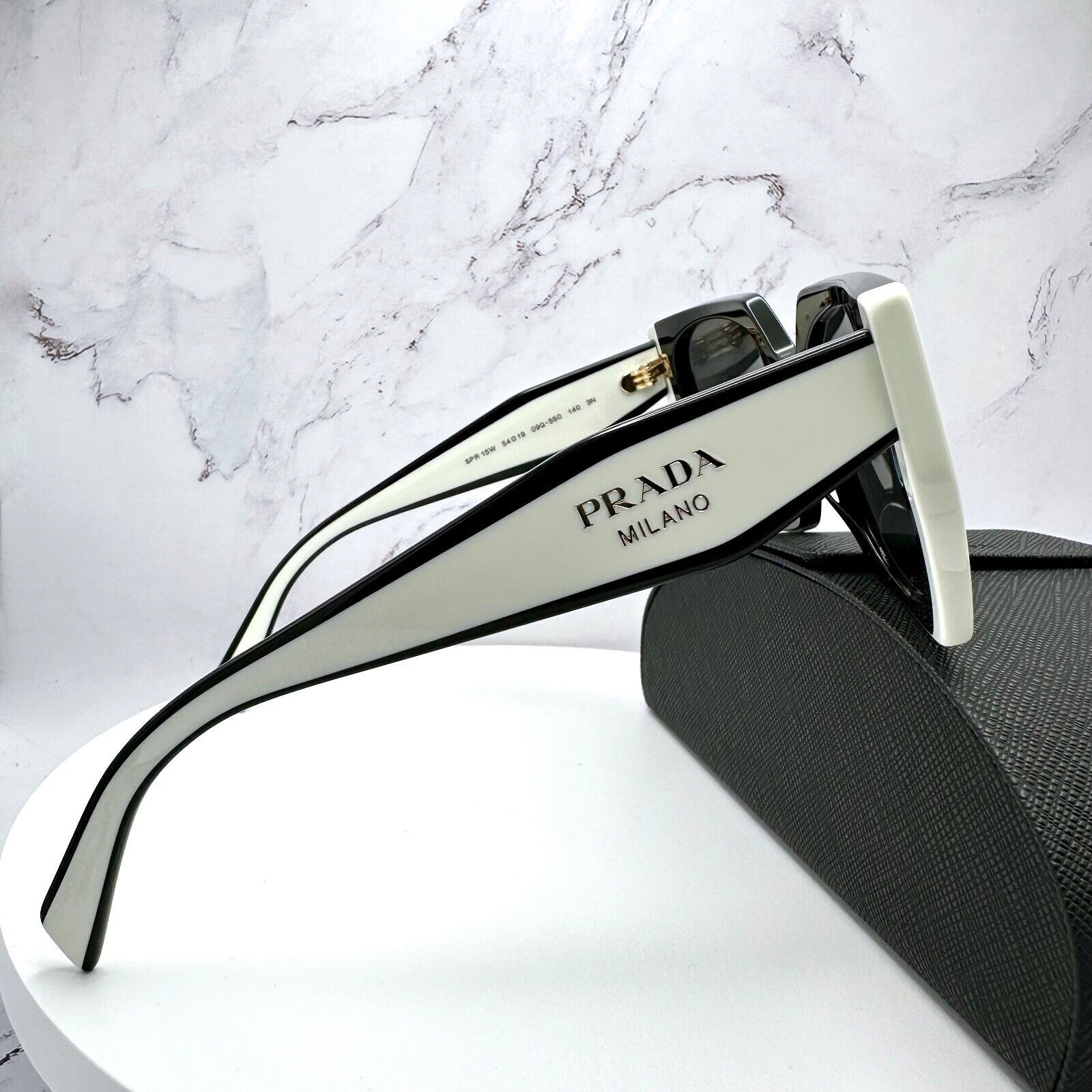 Prada New Prada Sunglasses Womens Black White Symbole Logo Size ONE SIZE - 6 Thumbnail